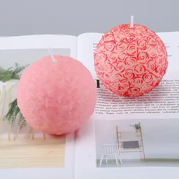 3D Rose Žogo Silikonski Svečo, zaradi Česar Plesni Sveča Plesni DIY Sveča Milo z Glino, Obrti, Orodja Področju Torta v Obliki Sveče, zaradi Česar