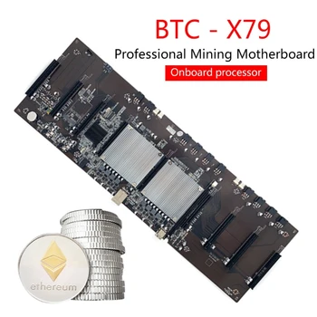 BTC X79 Rudar Motherboard LGA 2011 8*PCI-E 16X Grafično Kartico Reža za 60 mm Razdalja Za Eth Btc Rudar Podpira 9*3060 GPU