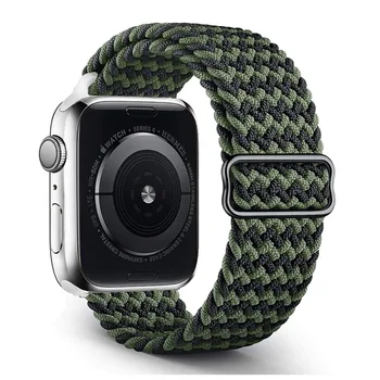 Pleteni Solo Zanke Za Apple watch band 44 mm 40 mm 38 mm 42mm Nastavljiv Elastični pas Najlon zapestnica iWatch series 3 4 5 jv 6 trak