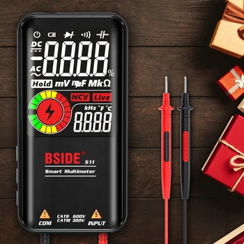 BSIDE Multimeter S11 Barvni LCD-9999 Šteje Digitalni Multimeter Z Baterijo za ponovno Polnjenje Smart DC AC Napetost Kondenzatorja Tester