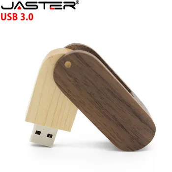 JASTER USB 3.0 po Meri LOGO lesene Vrtenje Lesa Bliskovni Pogon pen drive 4 GB 8 GB 16 G 32GB 64GB Pomnilnika memory stick lasersko graviranje darila