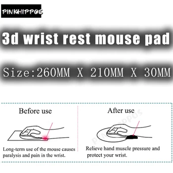 PINKHIPPOS Anime Karton čeden fant 3d mousepad Silikonski Breat Mouse Pad Anime Zapestje Ostali Miško mat Mousepad