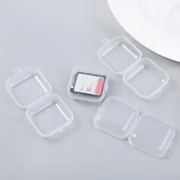 10Pcs/paket Mini Prenosni Plastike, Prozorni Škatle za Shranjevanje Kvadratnih Tabletke Nakit Slušalka Uhan Polje Home Organizacija, Vroče Prodaje