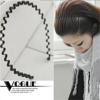 Korejski lasni dodatki, moška in ženska moda in ženske kovinsko črni val las band glavo 2 yuan shop oprema