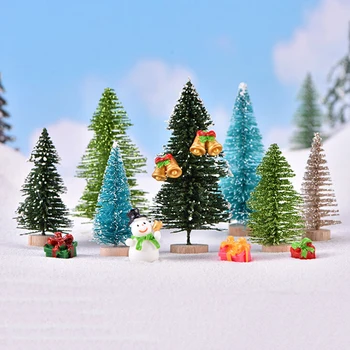 2pcs 1/12 Lutke Miniaturni Božično Drevo Okraski Božič Dobave Majhnih Borovih DIY Mini Božično Drevo 8,5 cm
