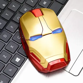 Brezžični Miši Iron Man Miško Mišk Računalnik Gumb Tiho Kliknite 800/1200/1600/2400DPI Nastavljiv USB Optični Miške Za Računalnik