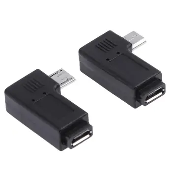 2pcs 90 Stopinj L Oblikovan Micro USB Ženski Mikro USB Moški Adapter, Priključek za Polnjenje Pretvornik Dropshipping Podporo