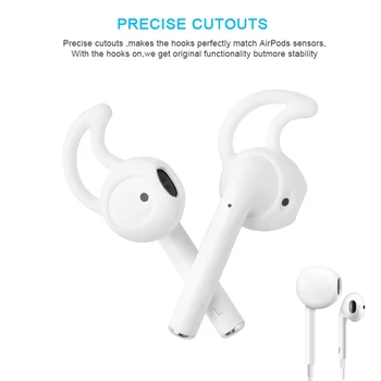 Za Apple AirPods Bluetooth Slušalke Zamenjava Mehki Silikonski Antislip Uho Kritje Kavljem Čepkov Nasvet Slušalke Primeru Zaščitnik Nova