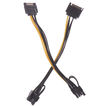 15pin SATA Moški 8pin(6+2) PCI-E Napajalni Kabel 20 cm SATA Kabel 15-pin 8 Pin Kabel Žice Za Grafične Kartice