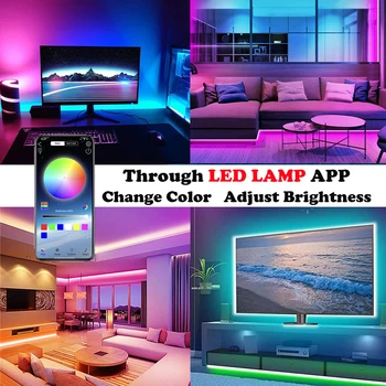 5050 RGB 5V Bluetooth APP Nadzor Luči LED Trakovi USB Prilagodljiv Dekoracijo TV Ozadja Trakovi Za Prostor, Osebe, Kuhinja, Dvorišče