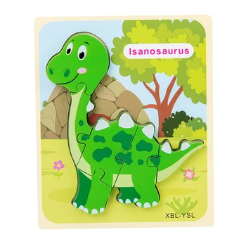 Malčka Ugank za 1 2 3 let Stari Fantje Lesene Dinozaver Uganke za Otroke Starosti 3+ Dojenček Dojenček Učenje Izobraževalni Dinozaver Igrača