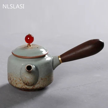 Japonski slog Keramike Stranski Ročaj Čajniki Ročno Filter grelnik vode Meri Čaj Slovesnosti Dobave Kravato Guanyin Čaj Pot 190ml