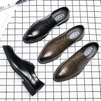 Pomlad in poletje poslovni moški priložnostne Britanski obleko čevlje dihanje usnja moški čevlji zapatos de hombre