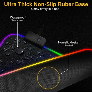 Osebno Barvni Trak Rgb Mouse Pad XXL Igralec Pisane LED z USB Igra Laptop Iger na srečo Dodatki Tipkovnice Mat