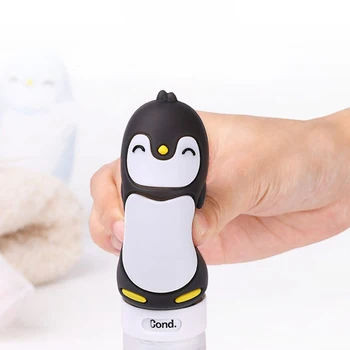Prenosni Potovanja Risanka Pingvin Prazne Povratne Steklenice Silikonski Pritisnite Stisnite Stekleničko Posode za Šampon Losjon