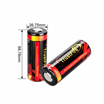 TrustFire 26650 Litijeva Baterija 3,7 V 5000Mah Visoka Zmogljivost Polnilna Li Ionska Baterija Cell 500-Krat z Zaščito Vezja