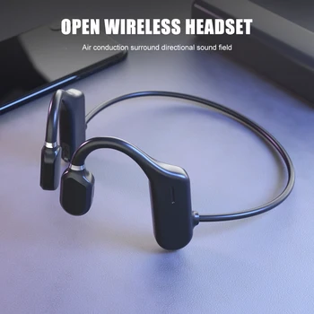 Bluetooth, združljiva Kostne Prevodnosti Slušalke Stereo Prostoročno Glasbo Brezžično Slušalko z Mikrofonom za Kolesarski Šport na Prostem