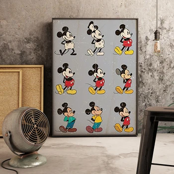 Mickey Mouse Disney Platno Slikarstvo Animirani Znak, Plakat in Tisk Stenskih slikah, za Dnevna Soba Dekor Cuadros