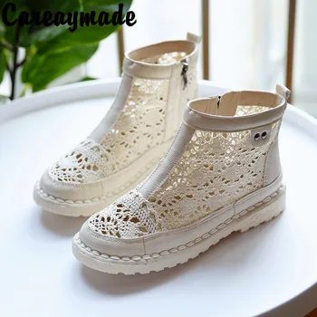 Careaymade-Umetniško neto čevlji udobno mehko dnom krog Sandali Novo Poletje fairy čevlji original sandali študent čevlji