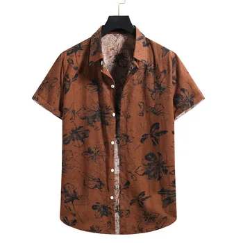 Moške Plaži Majica Fashion Kratek Rokav Cvetlični Svoboden Priložnostne Majice, Tiskanje Poletje Vroče Prodajo Plus Hawaiian Majica Moški Oblačila Vrhovi