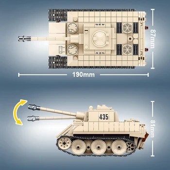Nov Svetovni Vojni 2 Vojaški nemška VK 1602 Leopard Tank Soldier Orožje Serie Model gradniki WW2 Opeke Igrače Za Otroka Darila