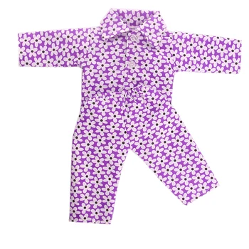 Lutka Obleko z Dolgimi Rokavi Natisnjeni Pižamo Obleke Fit 18 inch American & 43 cm Baby Novo Rojen Lutka Za Našo Generacijo Lutka Vsakdanjem Življenju