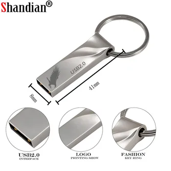 SHANDIAN Mini USB Flash Diski kovinsko pero tipko disk pendrive usb flash ključek pomnilniško kartico 4 GB, 16GB 32GB 64GB(Nad 10pcs Brezplačno logotip)