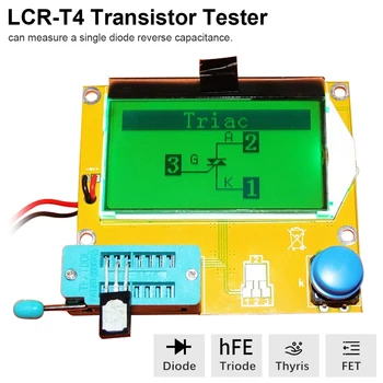 Multimeter ESR Tranzistor Tester ESR-T4 Digitalni LCD Zaslon 9V Diode Triode Kapacitivnost Mega328 MOS/PNP/NPN LCR 12864