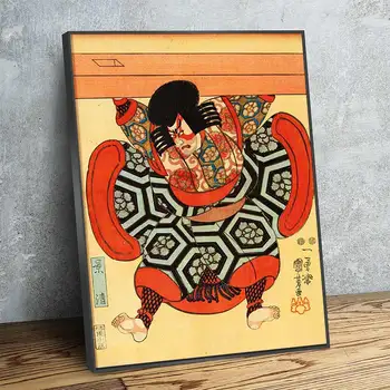 Vintage Samurai Warrior Plakat Platno Natisne Slikarstvo Japonski Slog Stenskih slikah, za Sobo, Spalnico Doma Dekor Darilo