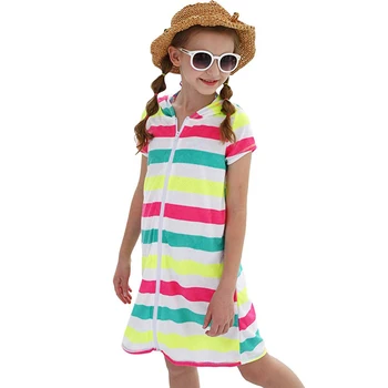 Poletje Obleko 2020 Otroci Dekleta Coverups Plaža Obleko Big Dekleta Kopalke Kritje Kapičastih Plavati Haljo Velikost 6-16