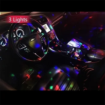 Prenosni Avto USB Vzdušje Mini Svetlo Pisane Glasbene Srečna Stranka, Karaoke Okolja Dobrodošli Lučka Auto Notranje Svetlobe