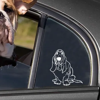 13.7*15,2 CM Basset Hound Dog Moda Živali Reflektivni Avto Nalepke Motocikel Nalepke nalepke Kovček