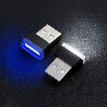 Mini LED Avto Svetlobe USB Vzdušje Luči Pisane Avto Okoljske Svetlobe Dekorativna Svetilka Zasilne Razsvetljave, Prenosni Avto Dodatki
