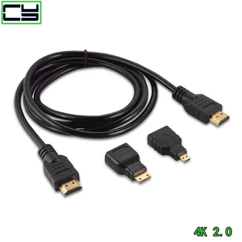 Visoka kakovost Mini HDMI je združljiv adapter Mikro priključek HDMI 1,5 M 4K HD kabel, primeren za PS3 HDTV DVD XBOX PC Pro