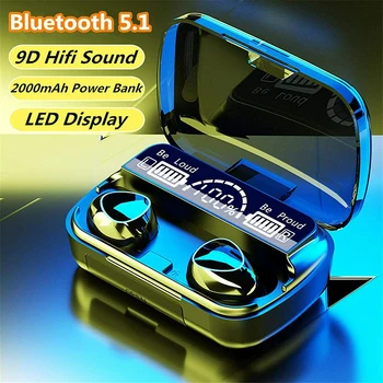 Dvojno TWS Bluetooth Slušalke 2000mAh Brezžične Slušalke Z Mikrofonom 3D Dotik Contorl Čepkov