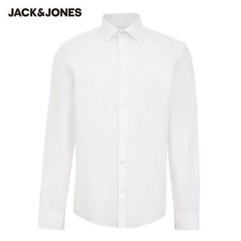 JackJones Moške Bombaž Čiste Barve Business Casual Slim Fit Dolgo sleeved Majico | 220105508