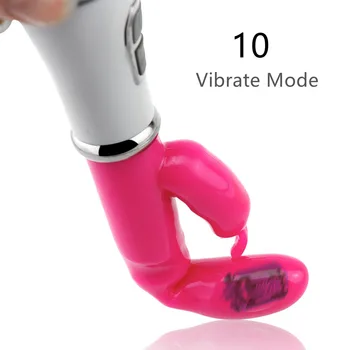 10 Hitrosti G Spot vibrator Rabbit stimulator klitorisa Erotično Dildo, vibrator Dvojno motorji Vagina masaža Adult sex igrače za ženske