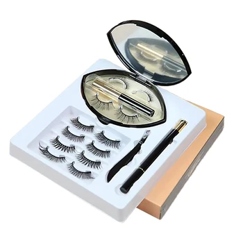 False Mink Brezplačno Aplikator 3D Magnetni Trepalnic Komplet za Ličila Oči Pinceta Naraven Videz Glamnetic Trepalnice Tekoči Eyeliner