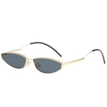 2020 Kvadratek sončna Očala Ženske Retro Moda Mačka Oči, sončna očala Ženske blagovne Znamke Pregleden Kovinskih Očal Moški