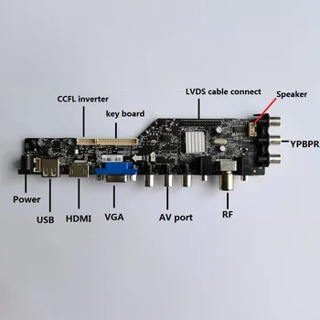 Komplet LTN156AT02 krmilnik digitalni monitor, oddaljeni odbor voznik 1366 x 768 LED USB HDMI je združljiv VGA AV TV Zaslonu DVB-T, DVB-T2