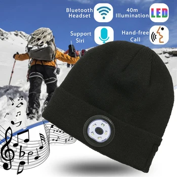 Bluetooth, združljiva LED Klobuk Brezžične Slušalke Z Mikrofonom, LED Brezžične Stereo Predvajalnik Glasbe, Slušalke Za Šport
