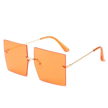 2021 Rimless Sončna Očala Za Ženske Kvadratnih Očala Femme Odtenkov Za Moške Vintage Sončna Očala Oversize Očala Oculos De Sol