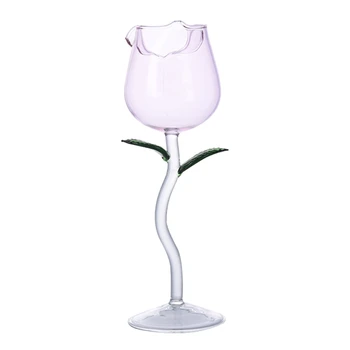 2021 New Rose Cvet Ognjeni Očala ,Ročno Pihano Kristalno Šampanjec Predvsem Piščali Classy Rdeče Vino