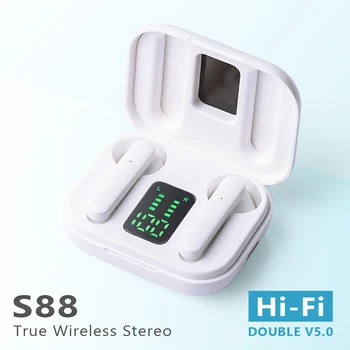 LEVANA Brezžične slušalke Bluetooth 5.0 Slušalke Mini TWS Čepkov HIFI Šport Slušalke S polnjenjem primeru Za vse pametni S88