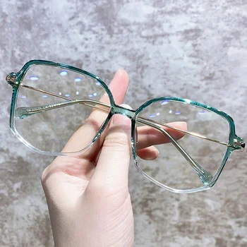 Anti Modro Svetlobo, UV Filter Blokira Očala Moda za Ženske Moški Računalnik Očala Retro Kovinski Pregledna Zaščita Oči Eyeglass