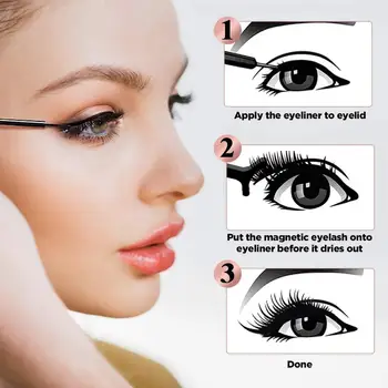 5 Magnetni Trepalnic Nastavite Magnet Eyeliner Nepremočljiva Make Up Kit Seksi MM Lepoto Naraven Videz Luksuzni Ponaredek False Lash Razširitev