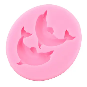 3D Dolphin Silikonsko Plesni Cupcake Pokrivalo Fondat Plesni DIY Torta Dekoraterstvo Orodja Sladkarije Polimerne Gline Čokolada Gumpaste Kalupi