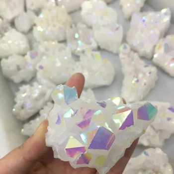Naravni Quartz Crystal Rock Electroplated Bela Naravne Crystal Grozdov Home Office Obrti Bleščice Kristalno Steber Majhne Ornament