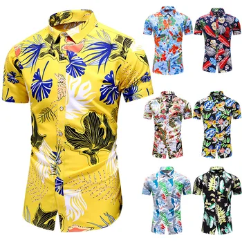 2021 nova kratka sleeved tiskano majico Havajska plaža počitnice cvet majica harujuku