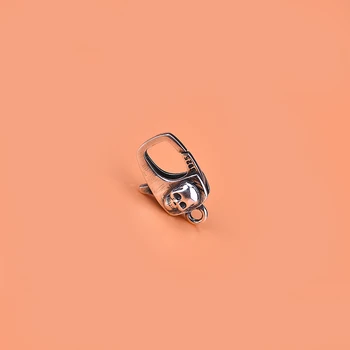 QQ zaponko obesek lobanje zaponko kvadratnih zaponko 925 Sterling Srebro DIY nakit dodatki, ogrlico, prstan zaponko